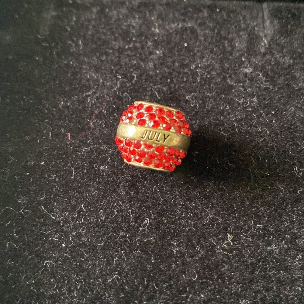 Pandora July Charm - Silver & Red